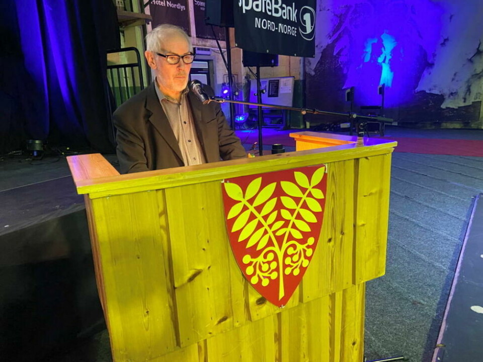 PÅ SLIPEN. Ordfører Rune Berg (Sp) i Saltdal kommunestyre på Slipen scene torsdag 28. oktober 2021 PÅ SLIPEN. Ordfører Rune Berg (Sp) i Saltdal kommunestyre på Slipen scene torsdag 28. oktober 2021 Foto: Kenneth Strømsvåg