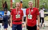 FORNØYDE. Brage og Håvard Wårheim Johansen var fornøyde med løpet, medaljene og opplevelsen i Greenwich Park Race i London.