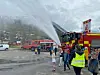 Med kanon i front kan brannmannskapene begynne slukkearbeidet før de i det hele tatt har gått ut av den nye tankbilen. Foto: Eva S. Winther