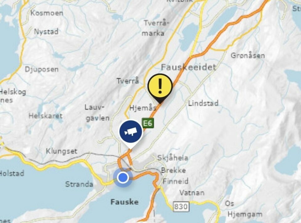 Det er her trafikkuhellet skal ha skjedd. Det er her trafikkuhellet skal ha skjedd. Foto: Skjermdump