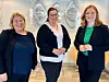 POSITIVE EIERE. Fra venstre Elin Dahlseng Eide, fylkesrådgiver i Nordland, Marlen Rendall Berg, ordfører i Fauske kommune og Ida Maria Pinnerød, ordfører i Bodø kommune representerer alle eiersiden i SKS, og står for tilsammen 51.17 prosent eierandel. Foto: SKS
