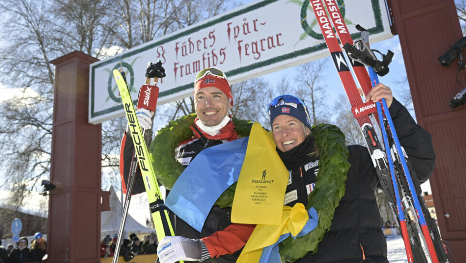 Begge vinnerne fra jubileumsutgaven av Vasaloppet til Kobberløpet. Andreas Nygaard, Team Ragde Charge og Astrid Øyre Slind, Team Koteng/Eidissen står på start i Sulis-alpene når den 53. utgaven av Kobberløpet går av stabelen 23. april. Begge vinnerne fra jubileumsutgaven av Vasaloppet til Kobberløpet. Andreas Nygaard, Team Ragde Charge og Astrid Øyre Slind, Team Koteng/Eidissen står på start i Sulis-alpene når den 53. utgaven av Kobberløpet går av stabelen 23. april. Foto: Vasaloppet