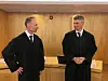I RETTEN. Aktor, statsadvokat Erik Tronæs (t.v.) og tiltaltes forsvarer, Torgeir Tønsager Falkum.