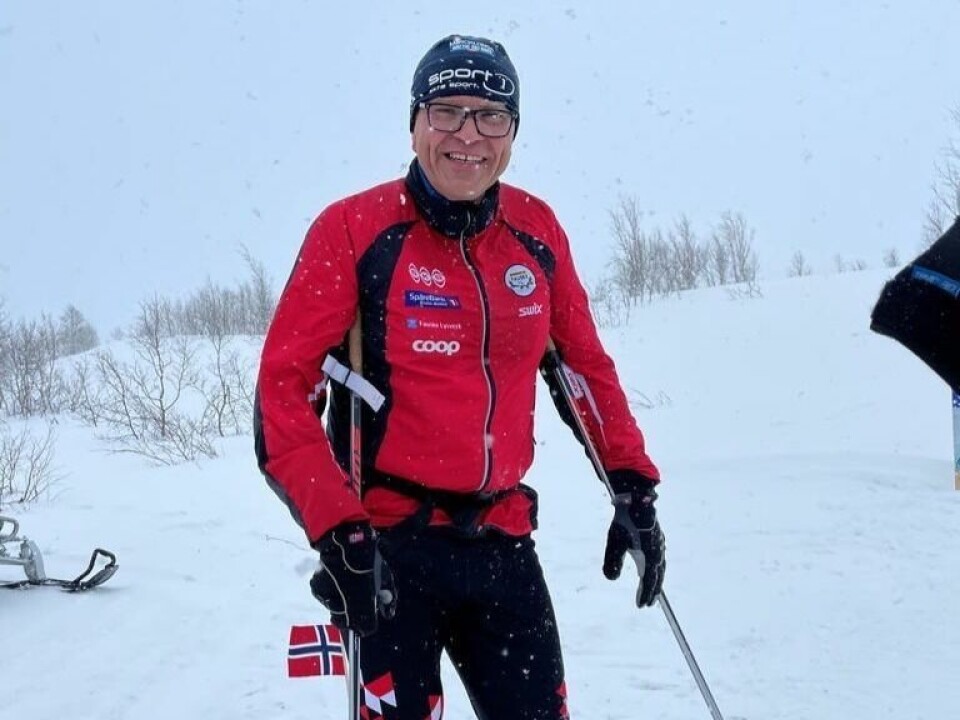 FØRST I MÅL. Rune Stensland etter at han kom i mål på Marcialonga i Sulitjelma. FØRST I MÅL. Rune Stensland etter at han kom i mål på Marcialonga i Sulitjelma. Foto: Mona Mosti