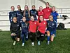 PÅ LAG. I fjor spilte de mot hverandre, i år er FKSK og Sprint ett lag i J19-serien. Bak fra venstre Marte Johnsdatter Hansen, Hannah Sofi Lund, Julie Kleven, Linnea Pettersen, Mia Tjønn, Arja Miller og Sofie Timonen Sjø. Foran fra venstre Jennie Furre Henriksen, Tilde Furre Henriksen, Mali Pettersen, Jenny Storsletten og Nicoline Sjø Brekke. Foto: Fauske/Sprint