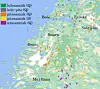 BETYDELIG. Pitesamisk område fra Fauske kommune og Mistfjorden til Meløy kommune, samt Rana kommune nord for Langvatnet/Mo/Ranelva/Virvassåga. Dette kartet er utarbeidet av Olve Utne i Duoddárá Ràfe. Kilder: Qvigstad (Q) 1893, 1928 og 1938 eller Ortnamnsregistret (S). Foto: Foto: Google/Duoddárá Ràfe