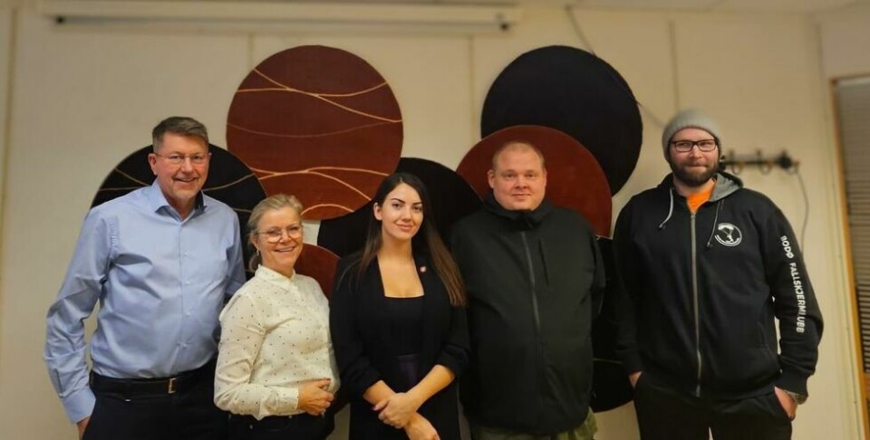 Truls Aanstad (H), Gisela Gulstad (H), Kassandra Petsa (Frp), Leif Alpøy (INP), Michael Sagnes (Frp). Truls Aanstad (H), Gisela Gulstad (H), Kassandra Petsa (Frp), Leif Alpøy (INP), Michael Sagnes (Frp). Foto: Privat
