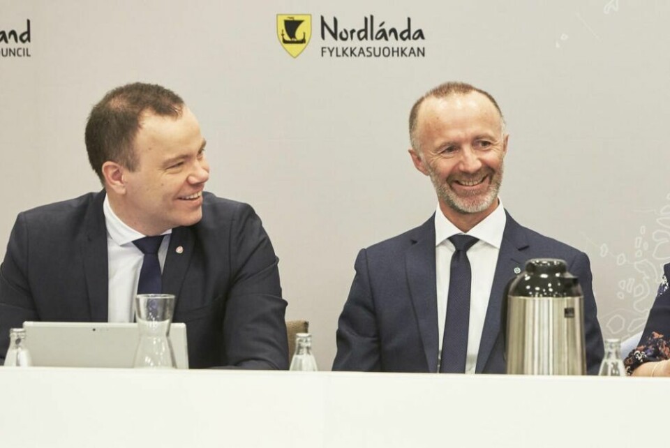 Fylkesrådsleder Tomas Norvoll (Ap) til venstre og fylkesråd for økonomi Svein Eggesvik (Sp). Fylkesrådsleder Tomas Norvoll (Ap) til venstre og fylkesråd for økonomi Svein Eggesvik (Sp). Foto: Thor-Wiggo Skille