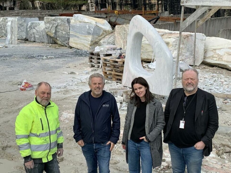 ØNSKER Å LAGE MARMORPARK. Fra venstre Kenn Ole Moen, Nils Ole Steinbakk, Martine E. Nymo og Ketil Hugaas. ØNSKER Å LAGE MARMORPARK. Fra venstre Kenn Ole Moen, Nils Ole Steinbakk, Martine E. Nymo og Ketil Hugaas. Foto: Privat