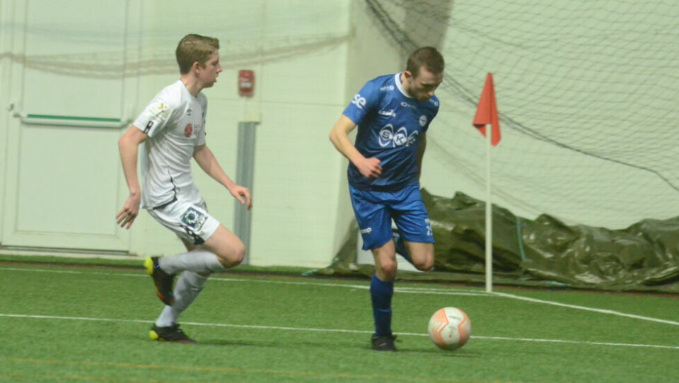 SCORET. Herman Monssen Furumo var en av fire Sprint-spillere på scringslista mot Boss & Ytteren mandag. SCORET. Herman Monssen Furumo var en av fire Sprint-spillere på scringslista mot Boss & Ytteren mandag. Foto: Espen Johansen