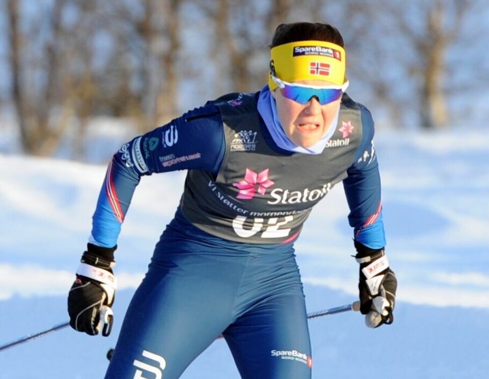 GÅR FORT: Ingrid Mathisen går fort om dagen. Det ble en flott niendeplass på distanserennet i skøyting i U 23-NM på Fauske-løperen. GÅR FORT: Ingrid Mathisen går fort om dagen. Det ble en flott niendeplass på distanserennet i skøyting i U 23-NM på Fauske-løperen.