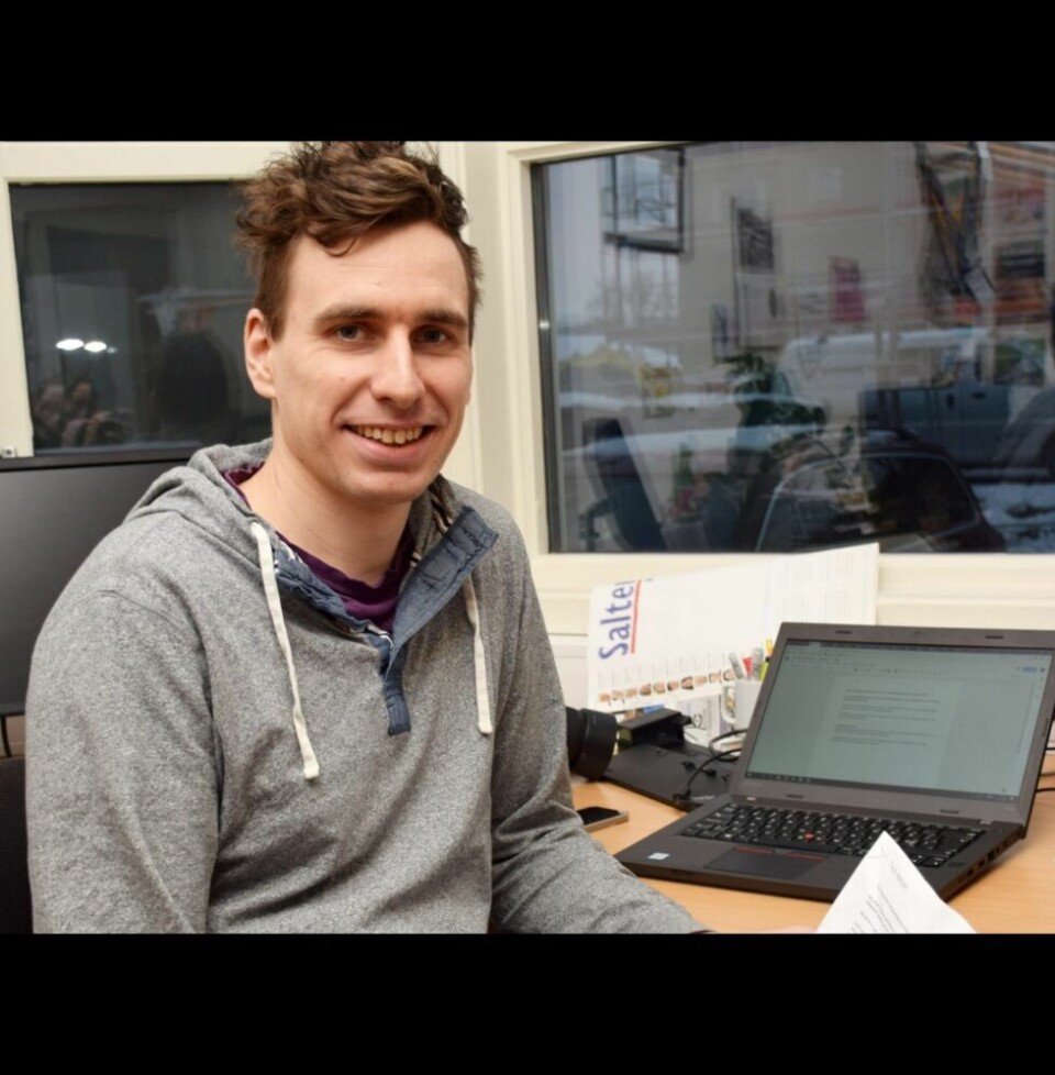 NYTT TILSKUDD. Fra 1. januar er Tarjei Abelsen (30) fast ansatt som ny journalist i Saltenposten. NYTT TILSKUDD. Fra 1. januar er Tarjei Abelsen (30) fast ansatt som ny journalist i Saltenposten. Foto: Frida Kalbakk