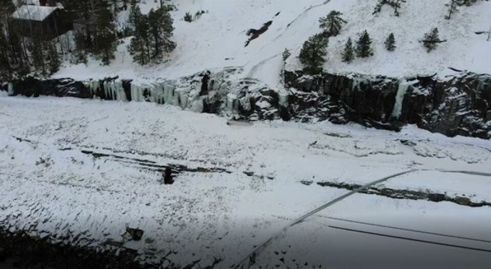 Statens vegvesen har startet oppryddingen etter skredet ved Kistrand på rv. 80. Slik så det ut torsdag morgen. Statens vegvesen har startet oppryddingen etter skredet ved Kistrand på rv. 80. Slik så det ut torsdag morgen. Foto: Dag Theodor Andreassen, Statens vegvesen
