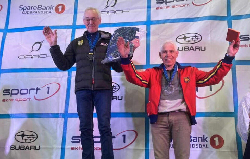 GODE. Erling Pedersen fra IL Siso gikk til topps i klasse 80-84 år i Birken og Røa-løperen Viggo Kampli, med aner fra Sulitjelma tok tredjeplassen. GODE. Erling Pedersen fra IL Siso gikk til topps i klasse 80-84 år i Birken og Røa-løperen Viggo Kampli, med aner fra Sulitjelma tok tredjeplassen. Foto: Gøran Olsen