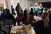 Rundt 50 deltok da Sørfold kommune inviterte til velkomsttreff for flyktninger fra Ukraina. Foto: Sørfold kommune