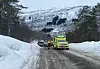 RYKKET UT. Nødetatene rykket raskt ut til Sørfold etter melding om en trafikkulykke mellom personbil og traktor onsdag morgen. Foto: Tipser