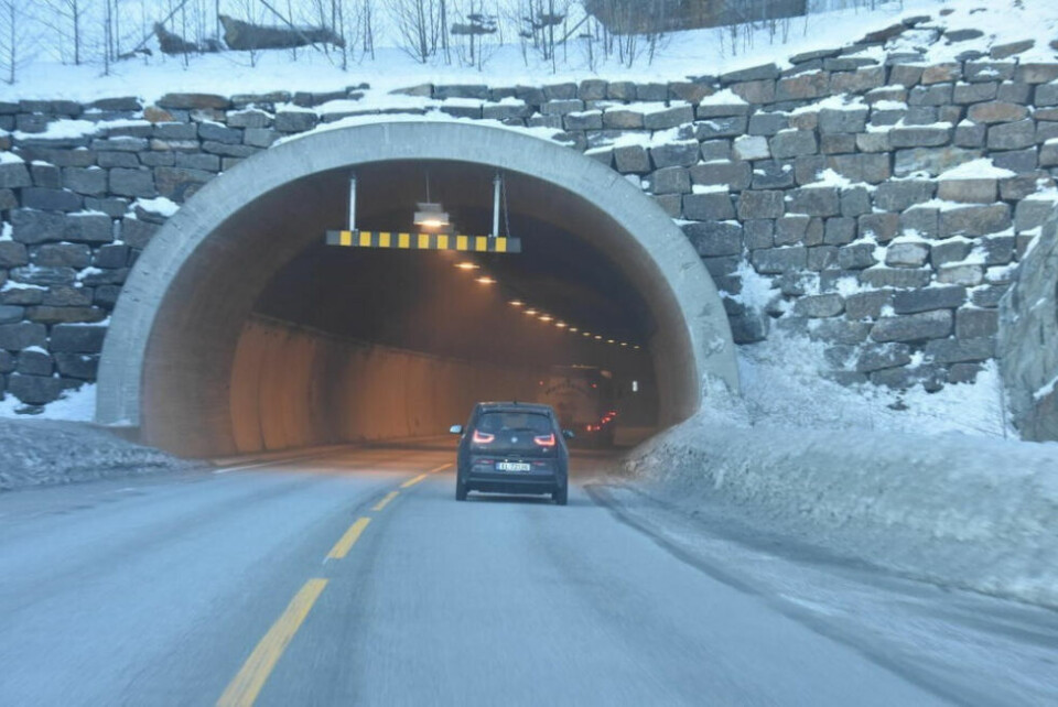 UP har hatt fartskontroll i Røviktunnelen. UP har hatt fartskontroll i Røviktunnelen. Foto: Sylvia Bredal