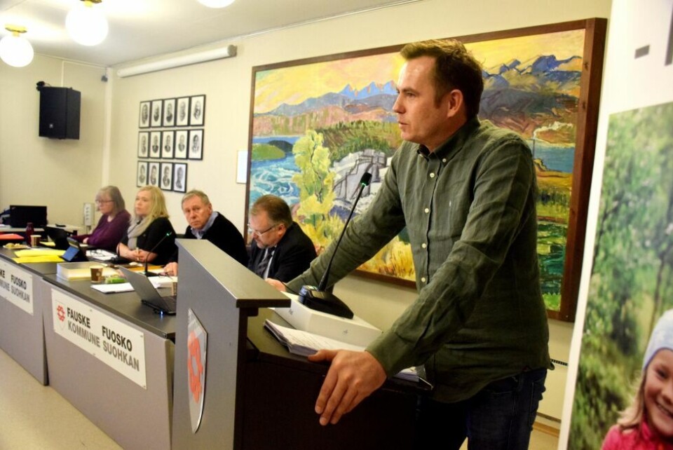 SIER NEI. Fauske Arbeiderparti og leder Nils-Christian Steinbakk sier nei til å bygge ut vindkraft i kommunen for å sikre energi til et eventuelt stålverk fra Blastr Green Steel. SIER NEI. Fauske Arbeiderparti og leder Nils-Christian Steinbakk sier nei til å bygge ut vindkraft i kommunen for å sikre energi til et eventuelt stålverk fra Blastr Green Steel. Foto: Frida Kalbakk