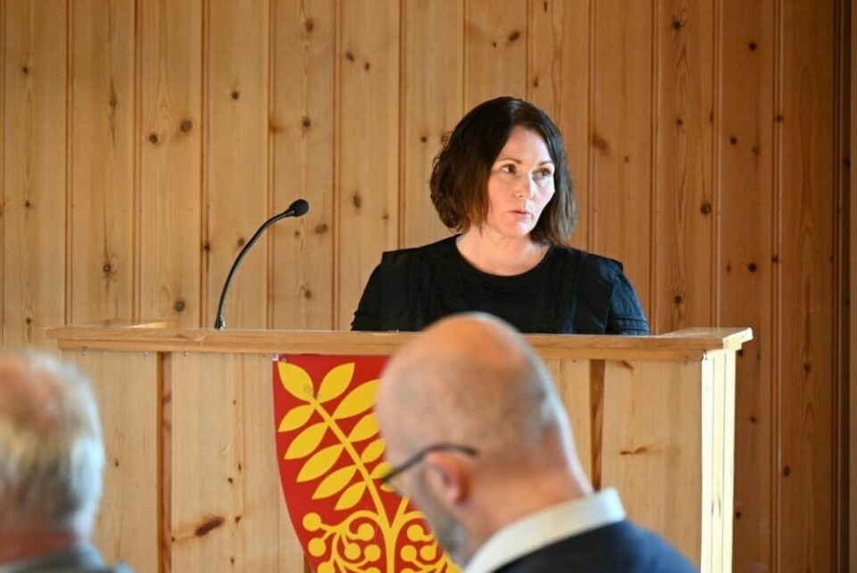 Sølvi Åsheim på talerstolen under Saltdals siste kommunestyremøte før sommeren. Sølvi Åsheim på talerstolen under Saltdals siste kommunestyremøte før sommeren. Foto: Lise Ailin Rosvoll Berntzen