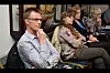 Fra venstre Kristian Amundsen og Heidi Zakariassen (begge fra Fauna), samt planleder Gudrun Hagalinsdottir, fulgte behandlingen av Fauna-saken. I bakgrunnen folkehelserådgiver Irene Larssen. Foto: Eva S. Winther