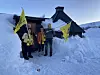 KAMP-KLAR.Et tyvetalls Glimt-fans har samlet seg i gammen på Golan Camping for å se Bodø Glimt mot Roma på storskjerm.Fra venstre: Rønnaug Markussen, Per Arne Østerkløft, Kjersti Sandstrak og Leif Kristian Leines. Foto: Lise Ailin Rosvoll Berntzen