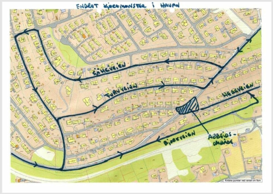 På grunn av arbeid med ledningsnettet er det endret kjøremønster i Hauan. På grunn av arbeid med ledningsnettet er det endret kjøremønster i Hauan. Foto: Fauske kommune