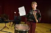 KOMPONIST. Klara Larsen (10) fra Straumen framførte sin egenkomponerte trommevise på kulturskolens Høstløvkonsert mandag. Alle foto: Eva S. Winther