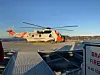 TILBAKE PÅ TAKET. Fra 8. september kan helikopter igjen lande på taket på Nordlandssykehuset. Bildet er fra en av nødrettslandingene som er foretatt på landingsplassen før den ble godkjent. Foto: Nordlandssykehusets drift- og eiendomssjef Bernt Toldnes