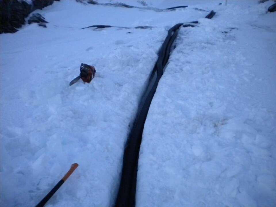 BLÅFROST. Beiarn kommune ber derfor de som har vann fra Ågleinåga om å unngå unødig tapping. BLÅFROST. Beiarn kommune ber derfor de som har vann fra Ågleinåga om å unngå unødig tapping. Foto: Beiarn kommune