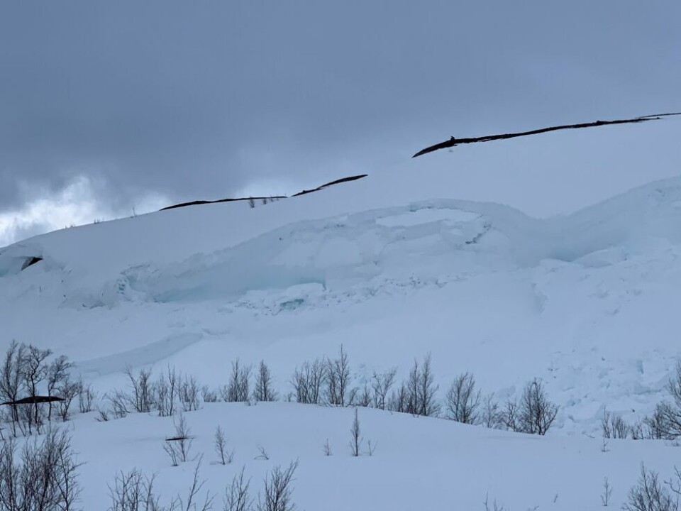 Rasfaren øker fra tirsdag til onsdag. Dette bildet er fra Annaskavlen i Sulitjelma i fjor. Rasfaren øker fra tirsdag til onsdag. Dette bildet er fra Annaskavlen i Sulitjelma i fjor. Foto: Monica Jørgensen Langnes