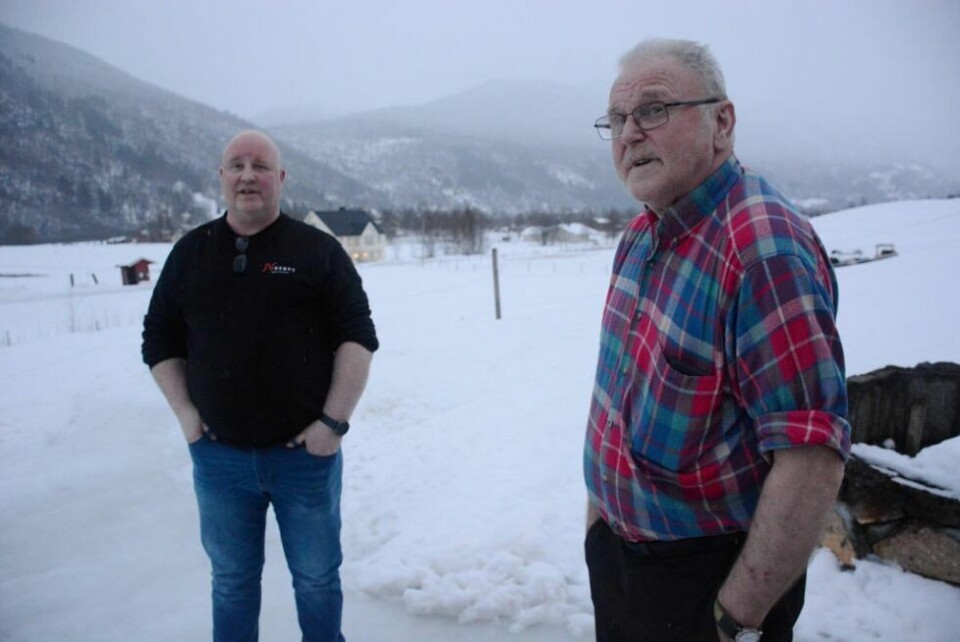 IKKE TRODD DET VAR MULIG. Birger Andreassen og far Viggo Andreassen er skuffet over behandlingen de har fått av PK Strøm de siste årene. Nå har de fått medhold hos fylkesmannen om at PK Strøm må tilbakeføre jordet til dyrkbar mark. IKKE TRODD DET VAR MULIG. Birger Andreassen og far Viggo Andreassen er skuffet over behandlingen de har fått av PK Strøm de siste årene. Nå har de fått medhold hos fylkesmannen om at PK Strøm må tilbakeføre jordet til dyrkbar mark. Foto: Helge Simonsen