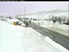Det er fortsatt kolonnekjøring på Saltfjellet, men de håper å kunne åpne veien for fri ferdsel snart. Foto: Webkamera, Statens vegvesen
