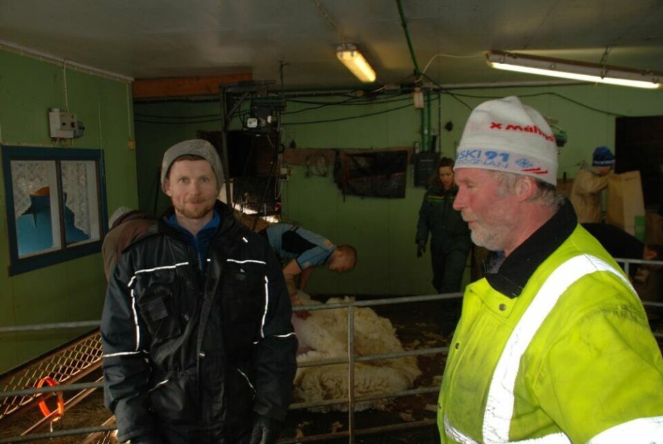 TIL JORDSKIFTERETTEN. Sauebonde Ørjan Simonsen (t.v.) her sammen med sin far, sauebonde og entreprenør, Frank Reidar Simonsen har vært i kontakt med jordskifteretten for å få en dom på grunneiere som ikke overholder gjerdeplikten mot utmark. TIL JORDSKIFTERETTEN. Sauebonde Ørjan Simonsen (t.v.) her sammen med sin far, sauebonde og entreprenør, Frank Reidar Simonsen har vært i kontakt med jordskifteretten for å få en dom på grunneiere som ikke overholder gjerdeplikten mot utmark. Foto: Ole Kristian Andreassen