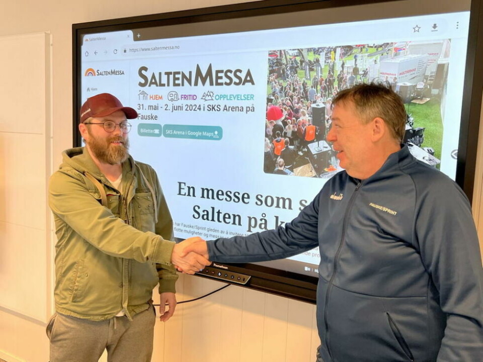 SAMARBEID. Tom Greger Knutsen i Salten Tech og Bjørn Skoglund i Fauske/Sprint har lansert saltenmessa.no og vil fortløpende opdatere med nyheter og informasjon rundt årets messe. SAMARBEID. Tom Greger Knutsen i Salten Tech og Bjørn Skoglund i Fauske/Sprint har lansert saltenmessa.no og vil fortløpende opdatere med nyheter og informasjon rundt årets messe. Foto: Espen Johansen