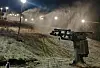SNØ. Nå er snøproduksjonen i Holtanlia på Fauske endelig i gang. Foto: Holtanlia Alpinsenter