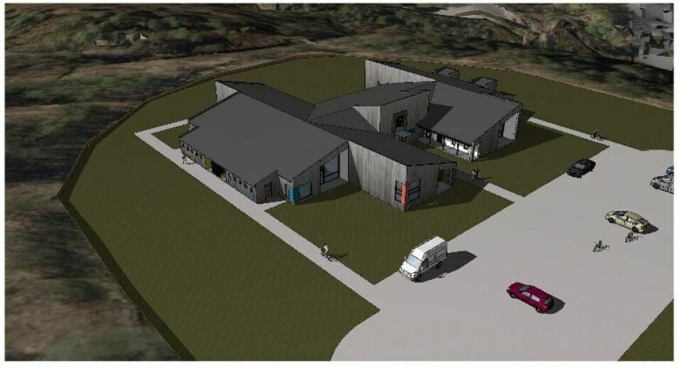 BLE SKRINLAGT. Slik hadde Norconsult skissert at den nye barnehagen på Straumen skulle se ut. Saltenbygg AS lå an til å få prosjektet, men så ble det hele avlyst. BLE SKRINLAGT. Slik hadde Norconsult skissert at den nye barnehagen på Straumen skulle se ut. Saltenbygg AS lå an til å få prosjektet, men så ble det hele avlyst. Foto: Norconsult