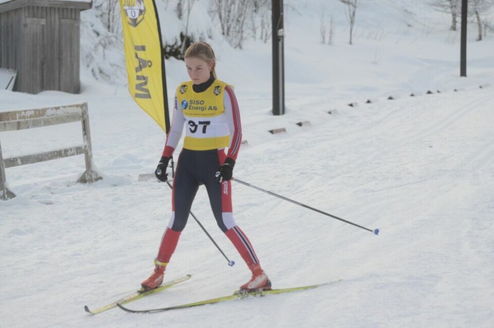 Marie Risvoll Amundsen ble kretsmester på Seljeåsen skistadion lørdag. Hun vant med over tre minutter til nummer to, og var bare minuttet bak senioren Ingrid Mathisen etter 10 kilometer. Marie Risvoll Amundsen ble kretsmester på Seljeåsen skistadion lørdag. Hun vant med over tre minutter til nummer to, og var bare minuttet bak senioren Ingrid Mathisen etter 10 kilometer. Foto: Espen Johansen