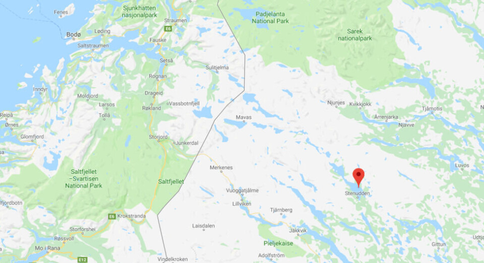 ULYKKE. Det var i Tjeggelvas ikke langt fra norskegrensen de to tyskerne var på kanotur da de ble meldt savnet av resten av turfølget på fire fra Stuttgart. ULYKKE. Det var i Tjeggelvas ikke langt fra norskegrensen de to tyskerne var på kanotur da de ble meldt savnet av resten av turfølget på fire fra Stuttgart. Foto: Skjermdump maps.google.no