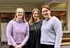 KVITRENDE GLADE. Fra venstre: Camilla Susanne Evjenth, Kim Marion Mietinen og Anna Karlsen gleder seg til fugledager i Saltdal. Foto: Privat