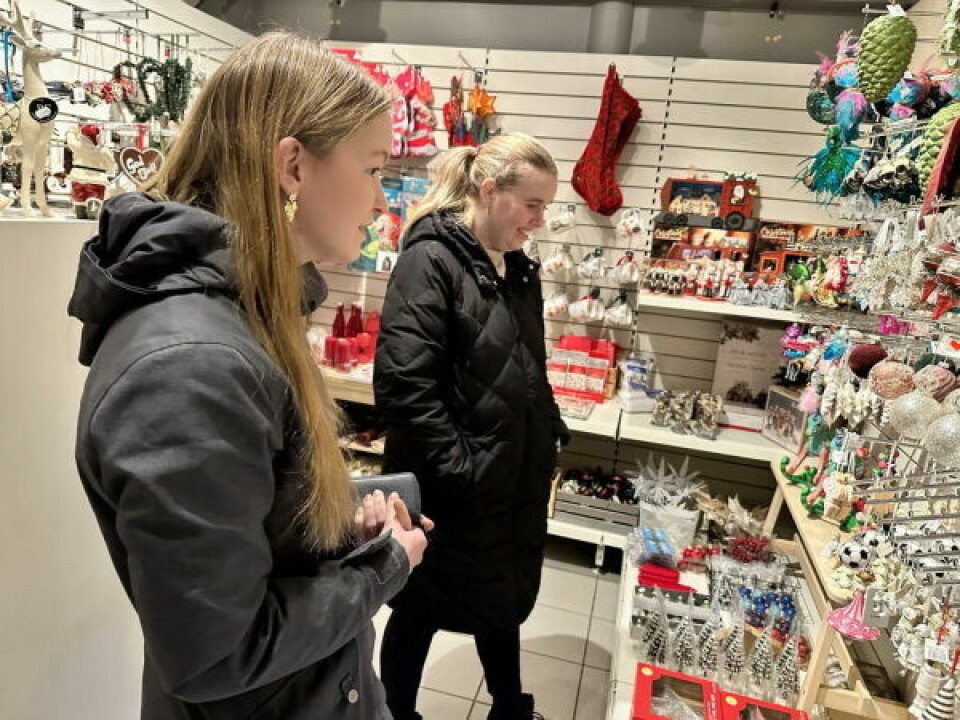 BUGNENDE. - Det er greit å ikke ha det travelt, for det er mye å se på, mener venninnene Marlene og Lise, som har reist ens æren for å besøke Julekolonialen i nabobygda. BUGNENDE. - Det er greit å ikke ha det travelt, for det er mye å se på, mener venninnene Marlene og Lise, som har reist ens æren for å besøke Julekolonialen i nabobygda. Foto: Erica Restoften