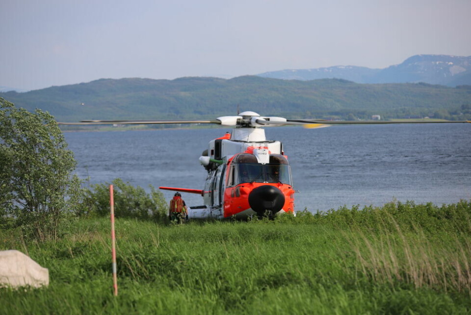Redningshelikopteret landet på Kistrand. Redningshelikopteret landet på Kistrand. Foto: Lise Ailin Rosvoll Berntzen