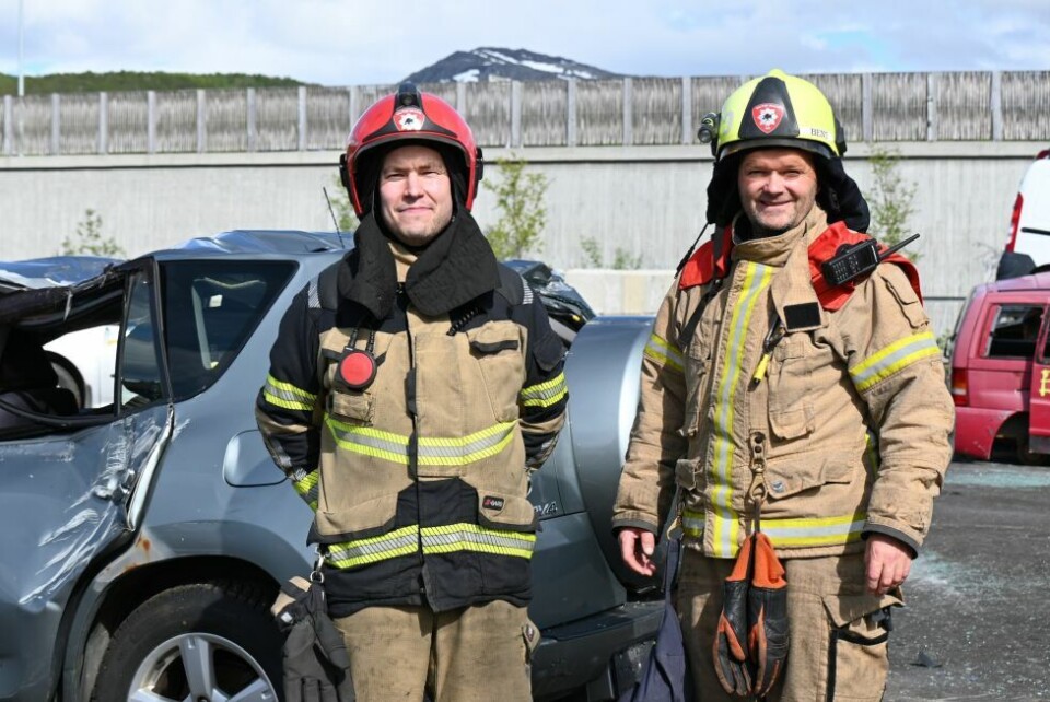 ØvelseHADDE ANSVAR FOR ØVELSEN. Anders Olsen og Bent Sollund i Salten Brann.