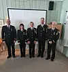 TROFASTE. Aleksander Andal Løkås, Beate Setså Borge, Hege Larsen Skoglund, Ronny Borge og Kjell Robert Olsen fikk utmerkelser på 17. mai. Foto: SMK