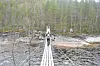 ÉN OM GANGEN. På gyngende grunn over Lønselva.