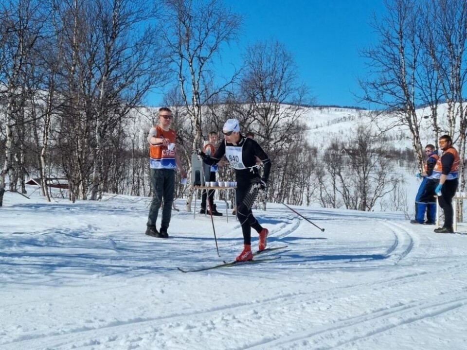 Såki 2022Her kommer førstemann av de som gikk 23 kilometer.
