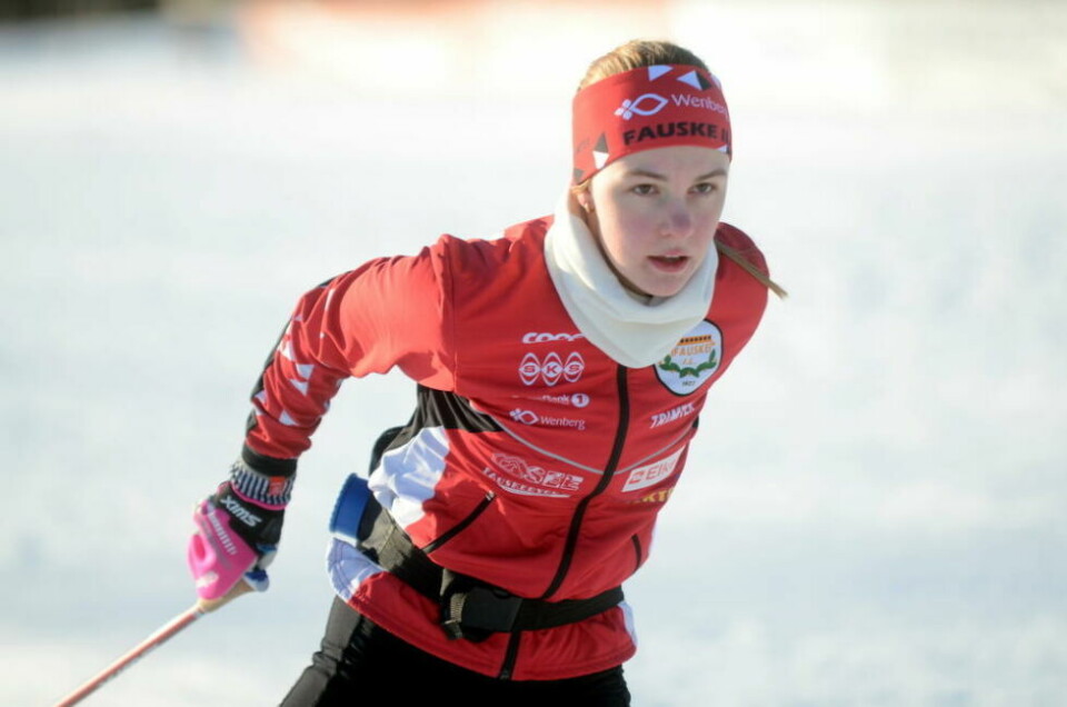 FORNØYD. Marie Risvoll Amundsen har slått godt tilbake etter å ha vært ute med Covid før jul, og levert en siste halvdel av sesongen som hun er veldig godt fornøyd med. Nå gjenstår bare NNM og Kobberløpet for førsteårssenioren fra Fauske IL FORNØYD. Marie Risvoll Amundsen har slått godt tilbake etter å ha vært ute med Covid før jul, og levert en siste halvdel av sesongen som hun er veldig godt fornøyd med. Nå gjenstår bare NNM og Kobberløpet for førsteårssenioren fra Fauske IL Foto: Espen Johansen