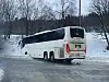 I GRØFTA. Bussen endte i grøfta på Straumen lørdag formiddag. Foto: Eva S. Winther