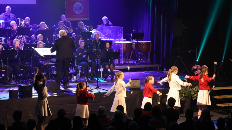 DRILLBESØK. Det var også drillere fra Fauske skolekorps med på showet. DRILLBESØK. Det var også drillere fra Fauske skolekorps med på showet. Foto: Helge Simonsen