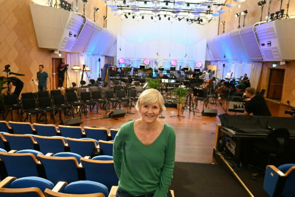I STORE STUDIO. Her er Gry Bakke foran KORK på øving i Store Studio. Snart kommer en storstilt tv-konsert der hun har vært prosjektleder for tv-versjonen. I STORE STUDIO. Her er Gry Bakke foran KORK på øving i Store Studio. Snart kommer en storstilt tv-konsert der hun har vært prosjektleder for tv-versjonen. Foto: Stig Bjørnar Karlsen