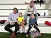 BRA TILTAK. Robin Hansen og Theodor (6) og Stian Hanssen og Aron (6) synes fotballskole er helt topp mellom sommerferie og skolestart. Foto: Espen Johansen